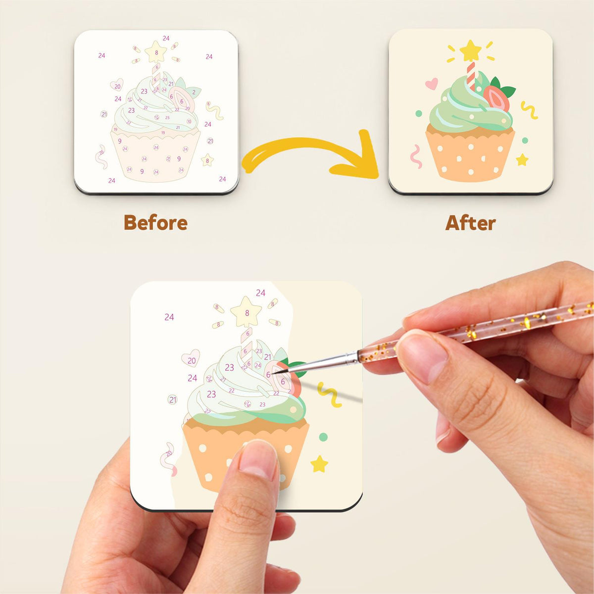 Cherry-Topped Cupcake Parade fridge magnets – image 3
