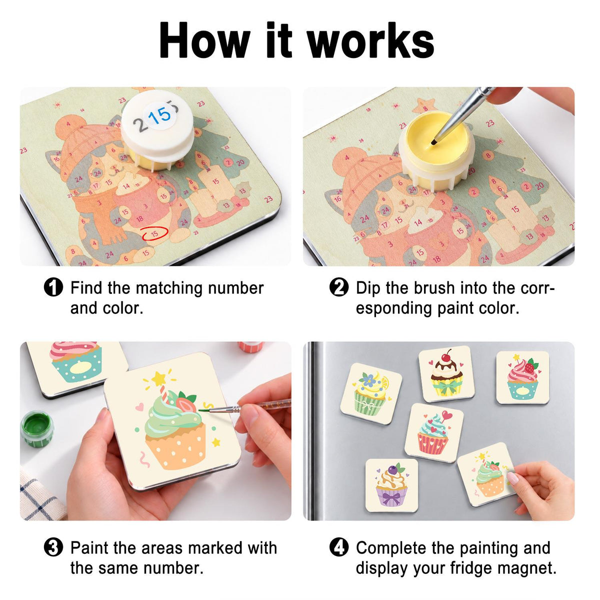 Cherry-Topped Cupcake Parade fridge magnets – image 4