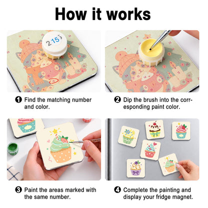 Cherry-Topped Cupcake Parade fridge magnets – image 4