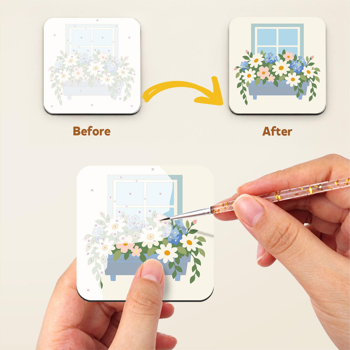 Watering Can Spring Posies fridge magnets – image 3