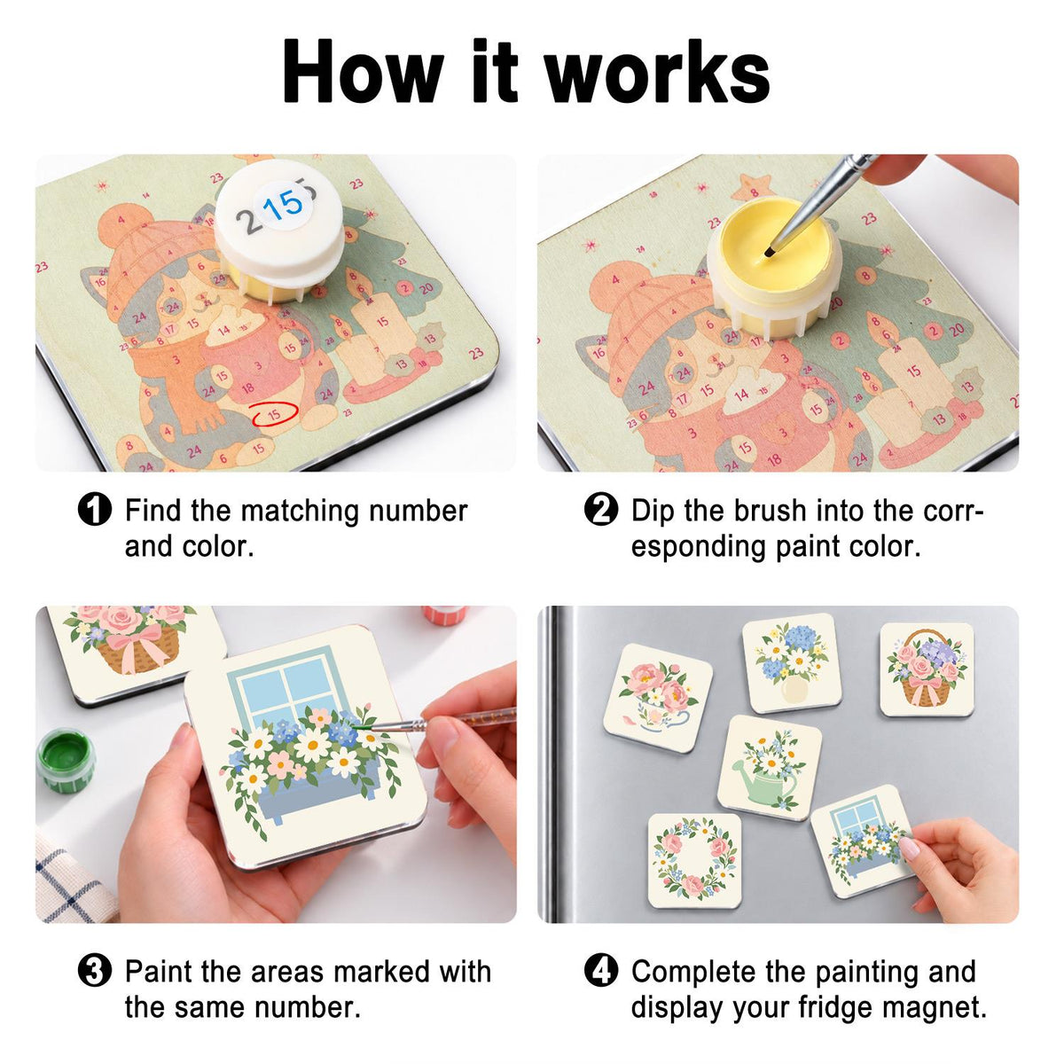 Watering Can Spring Posies fridge magnets – image 4