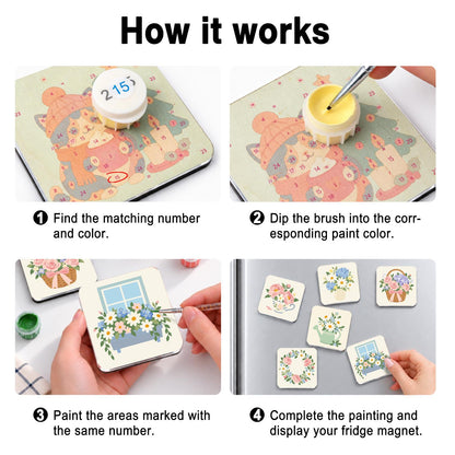 Watering Can Spring Posies fridge magnets – image 4
