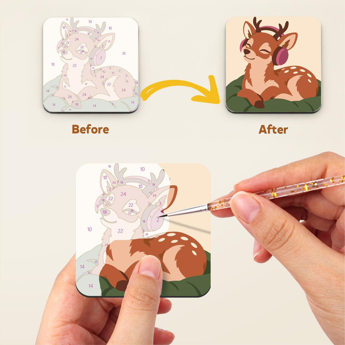 Sleepy Headphone Critters fridge magnets – image 3