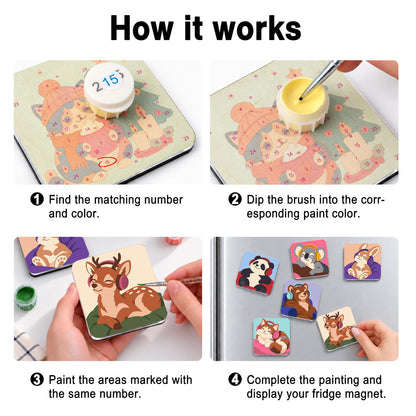 Sleepy Headphone Critters fridge magnets – image 4