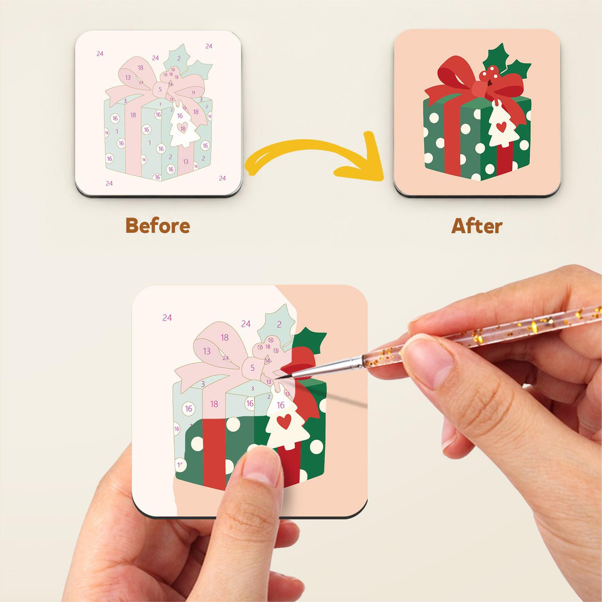 Santa and Reindeer Holiday Pals fridge magnets – image 3