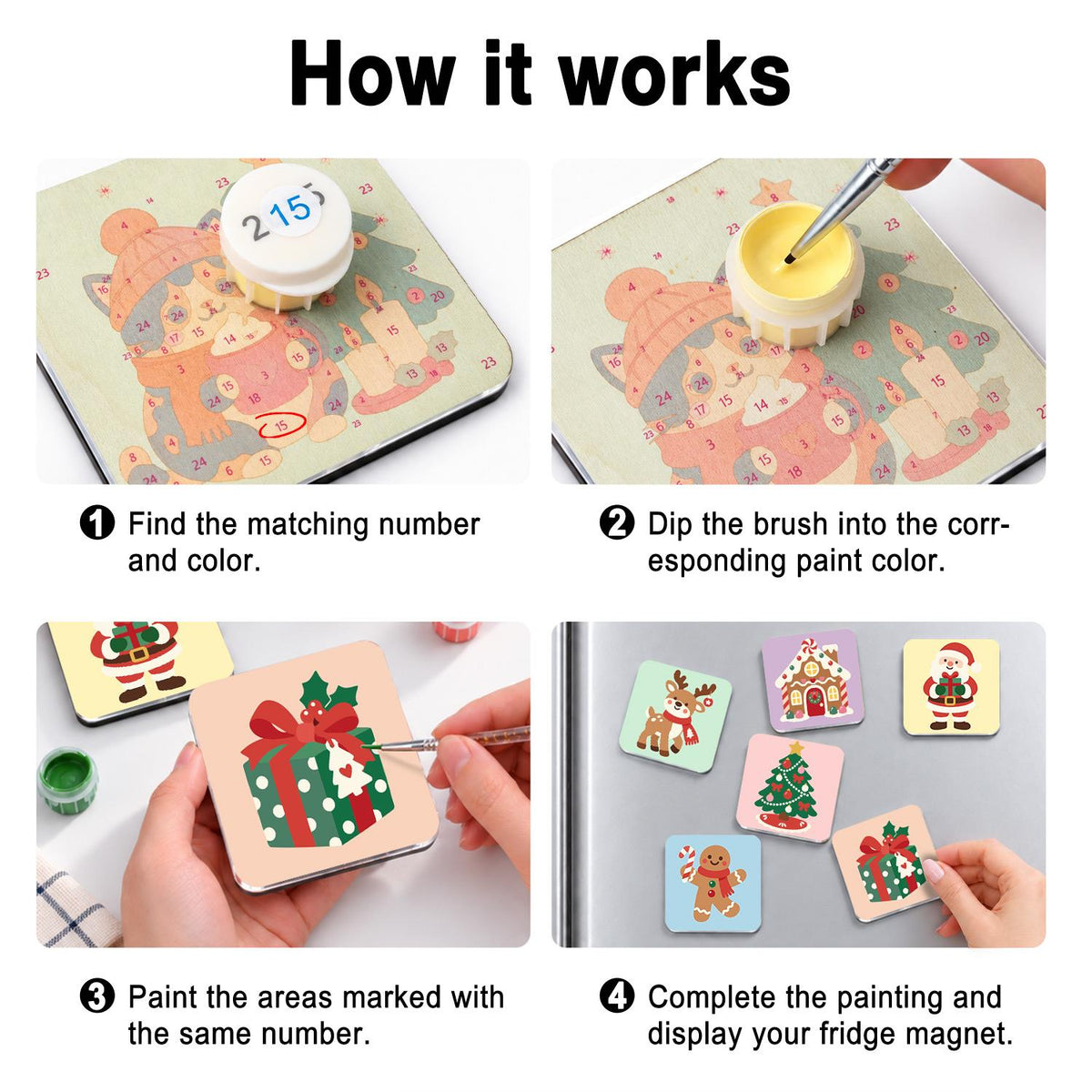 Santa and Reindeer Holiday Pals fridge magnets – image 4