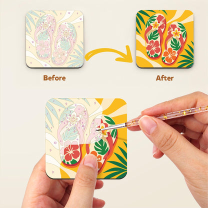 Flamingo Float Tropical Summer fridge magnets – image 3
