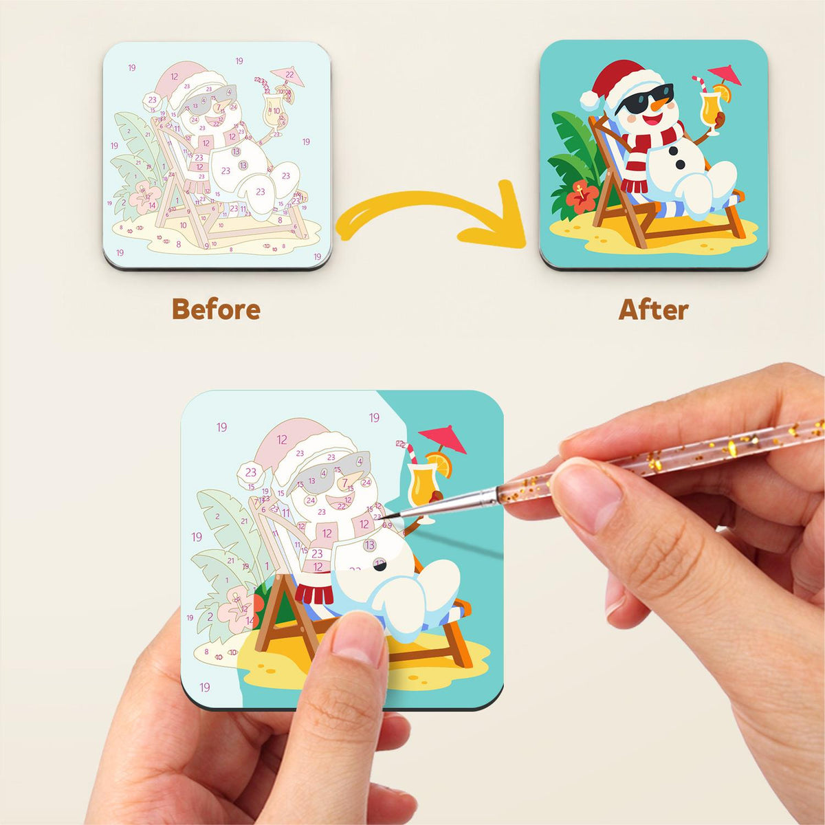 Tropical Christmas Beach Party fridge magnets – image 3