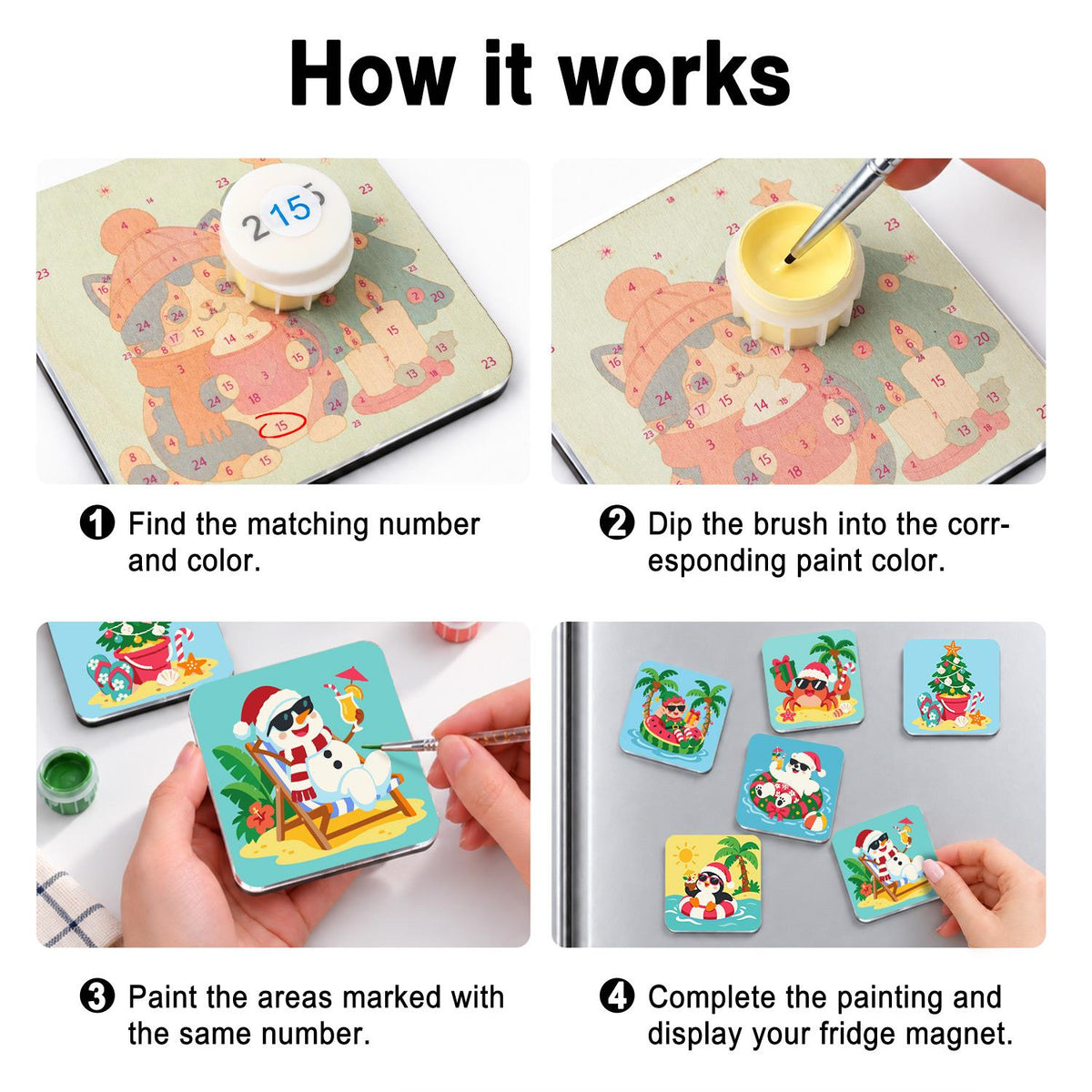 Tropical Christmas Beach Party fridge magnets – image 4