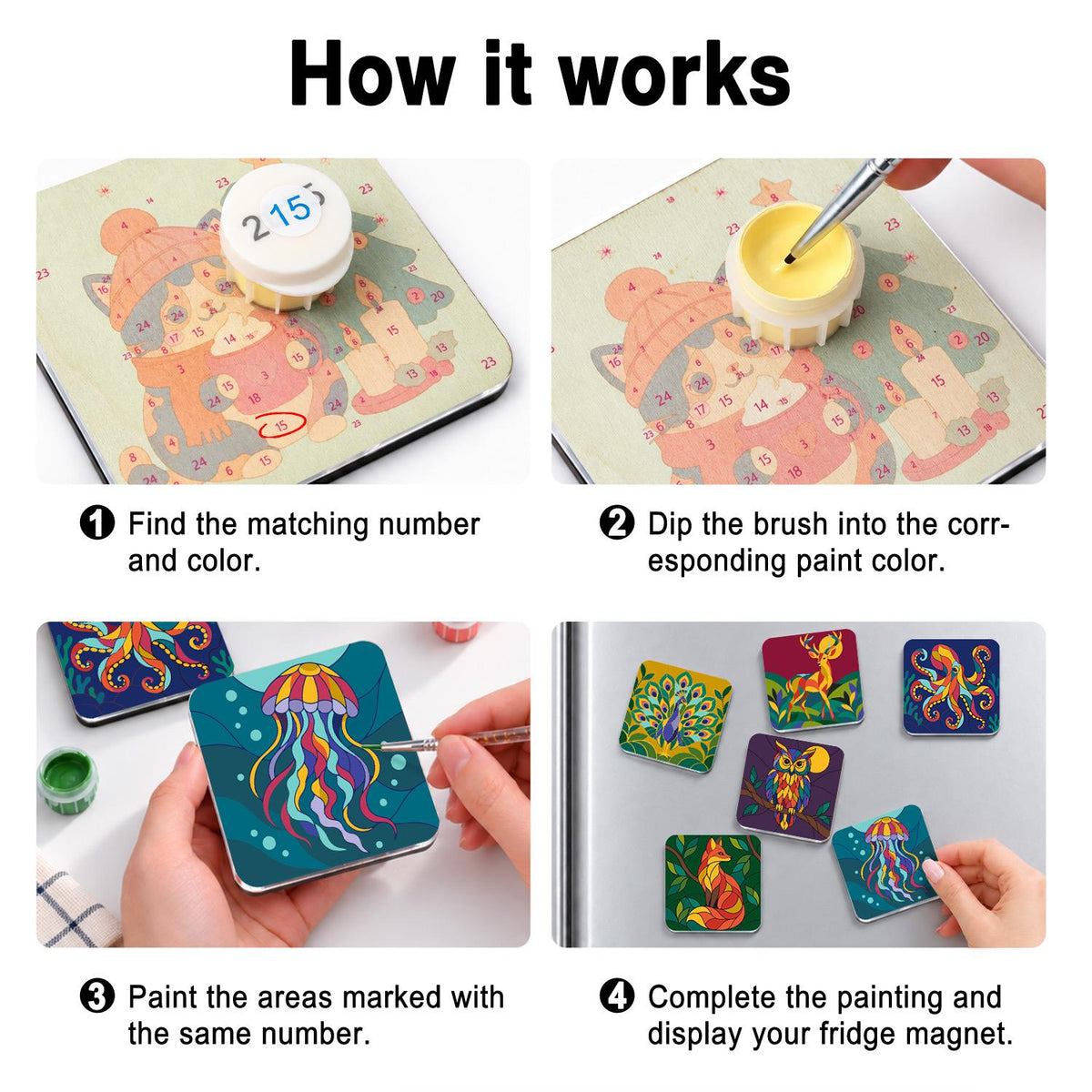 Stained Glass Wild Menagerie fridge magnets – image 4