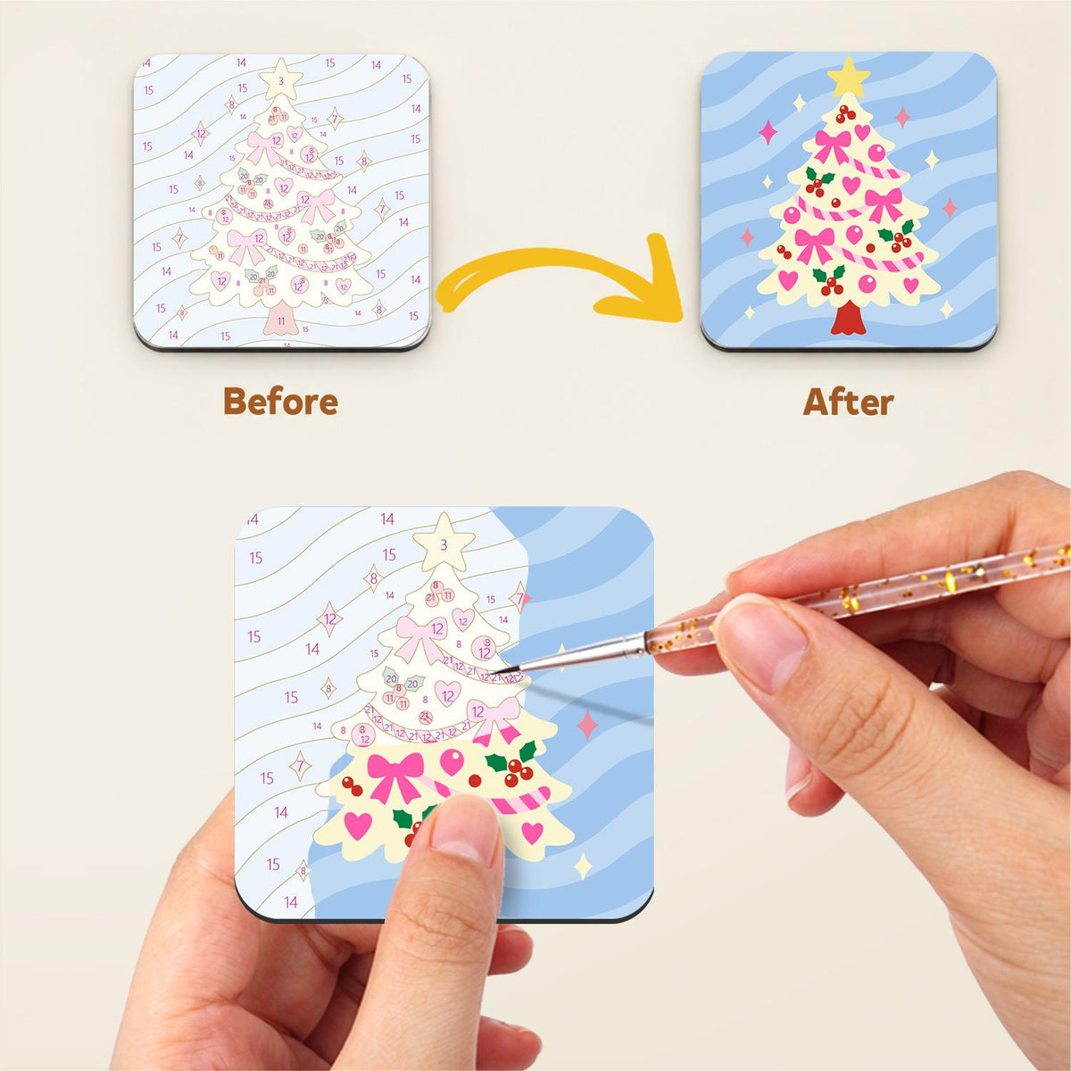 Candy Swirl Christmas Trees fridge magnets – image 3