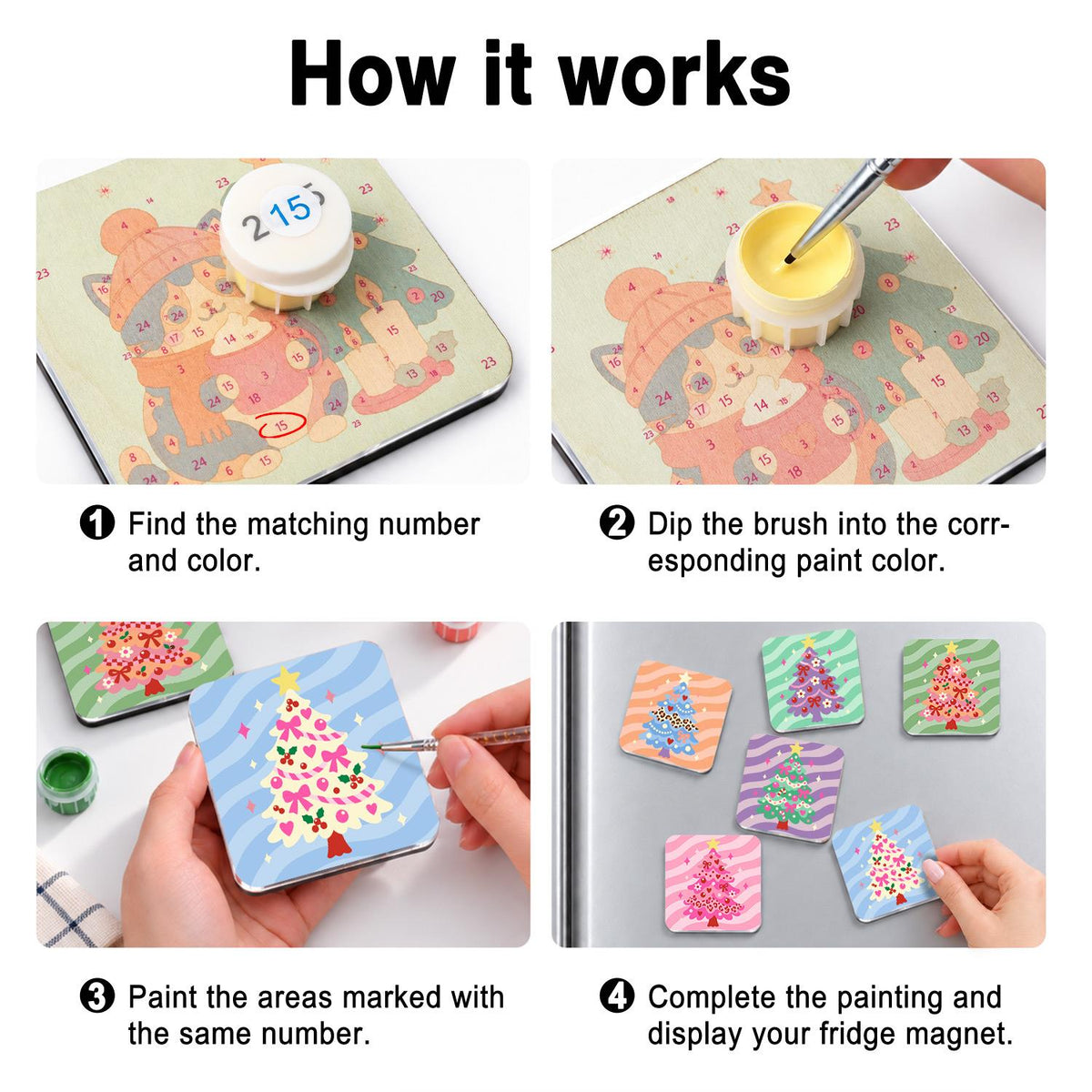 Candy Swirl Christmas Trees fridge magnets – image 4