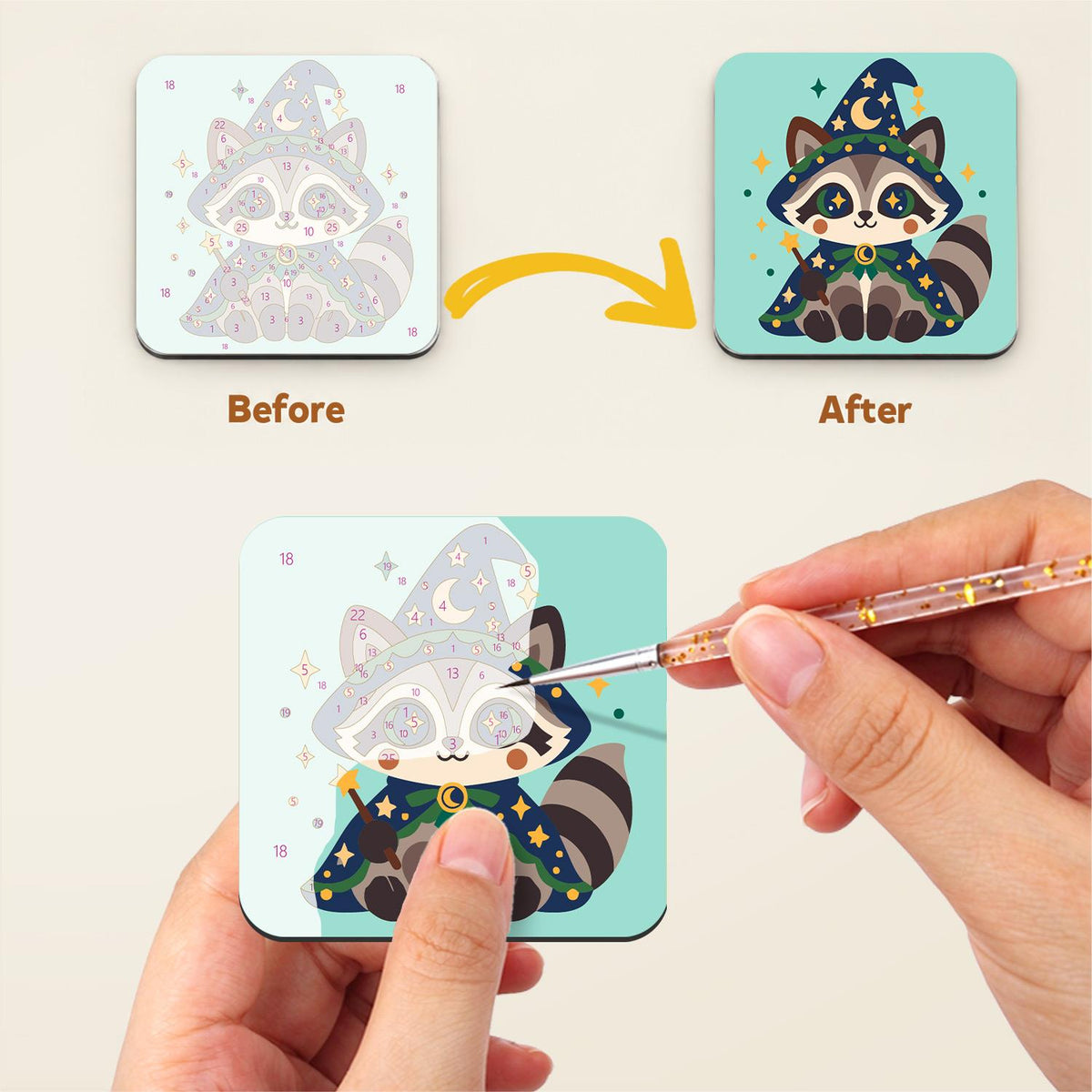 Starry Hat Wizard Critters fridge magnets – image 3