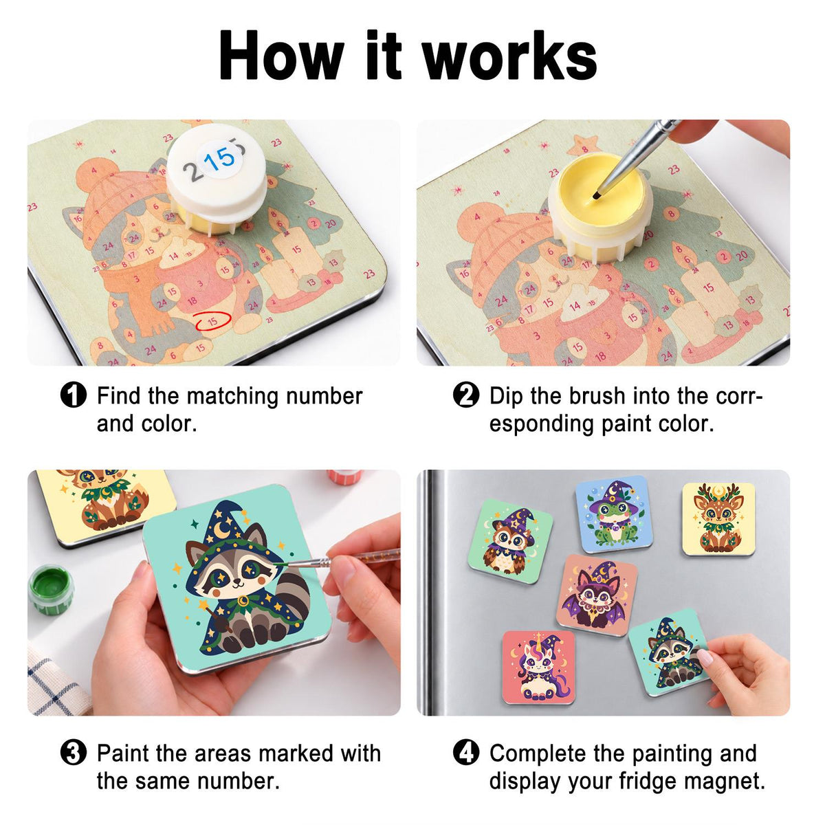 Starry Hat Wizard Critters fridge magnets – image 4