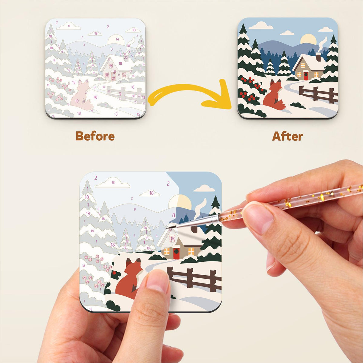 Snowbound Village Sleigh Ride fridge magnets – image 3
