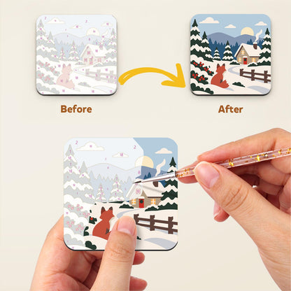 Snowbound Village Sleigh Ride fridge magnets – image 3