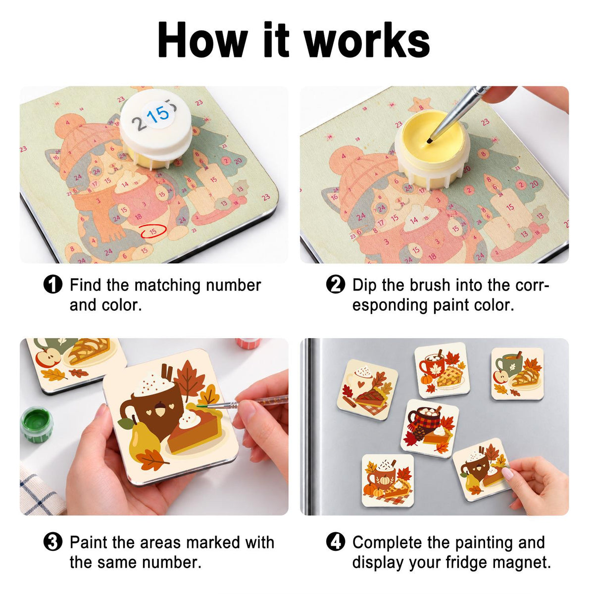 Pumpkin Pie and Cocoa Season fridge magnets – image 4