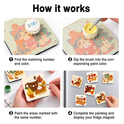Pumpkin Pie and Cocoa Season fridge magnets – image 4