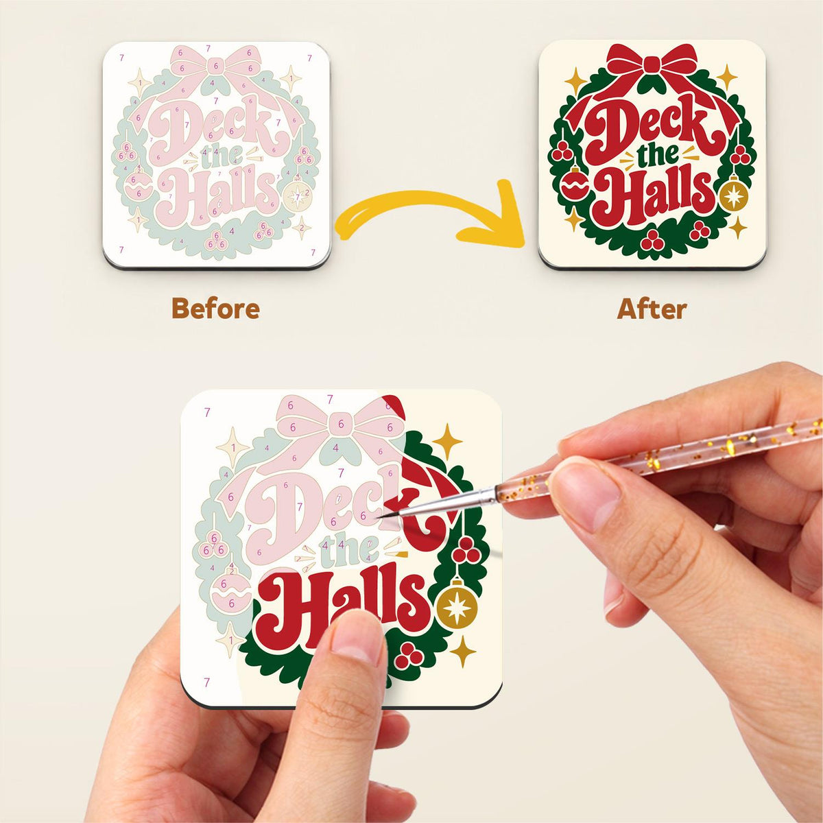 Red Script Yuletide Sayings fridge magnets – image 3