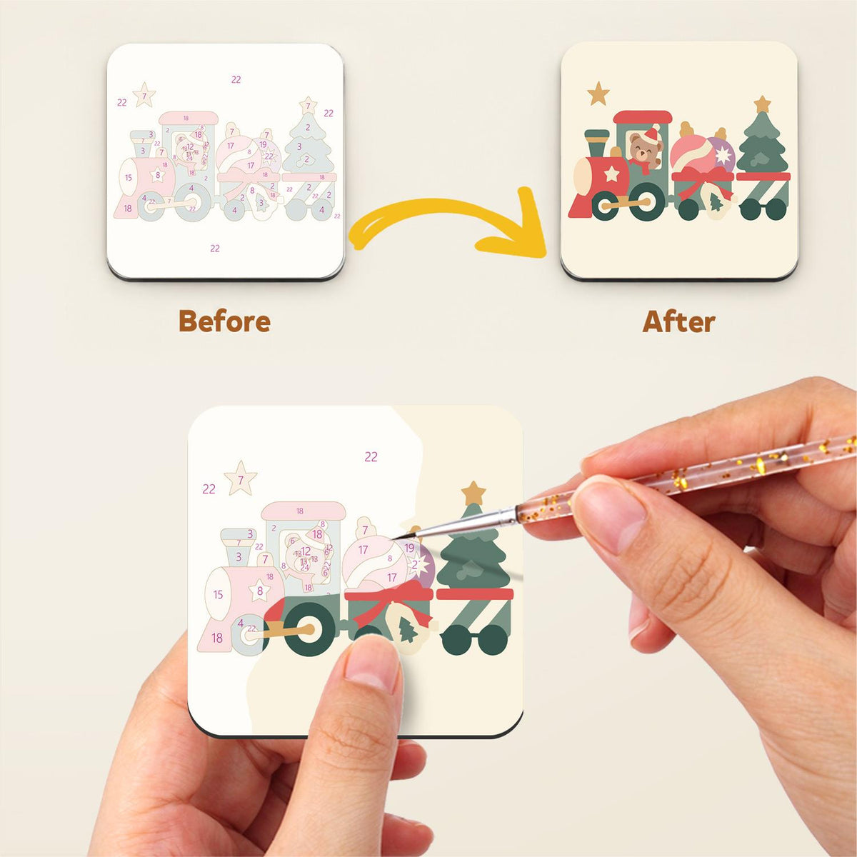 Vintage Toy and Bauble Christmas fridge magnets – image 3