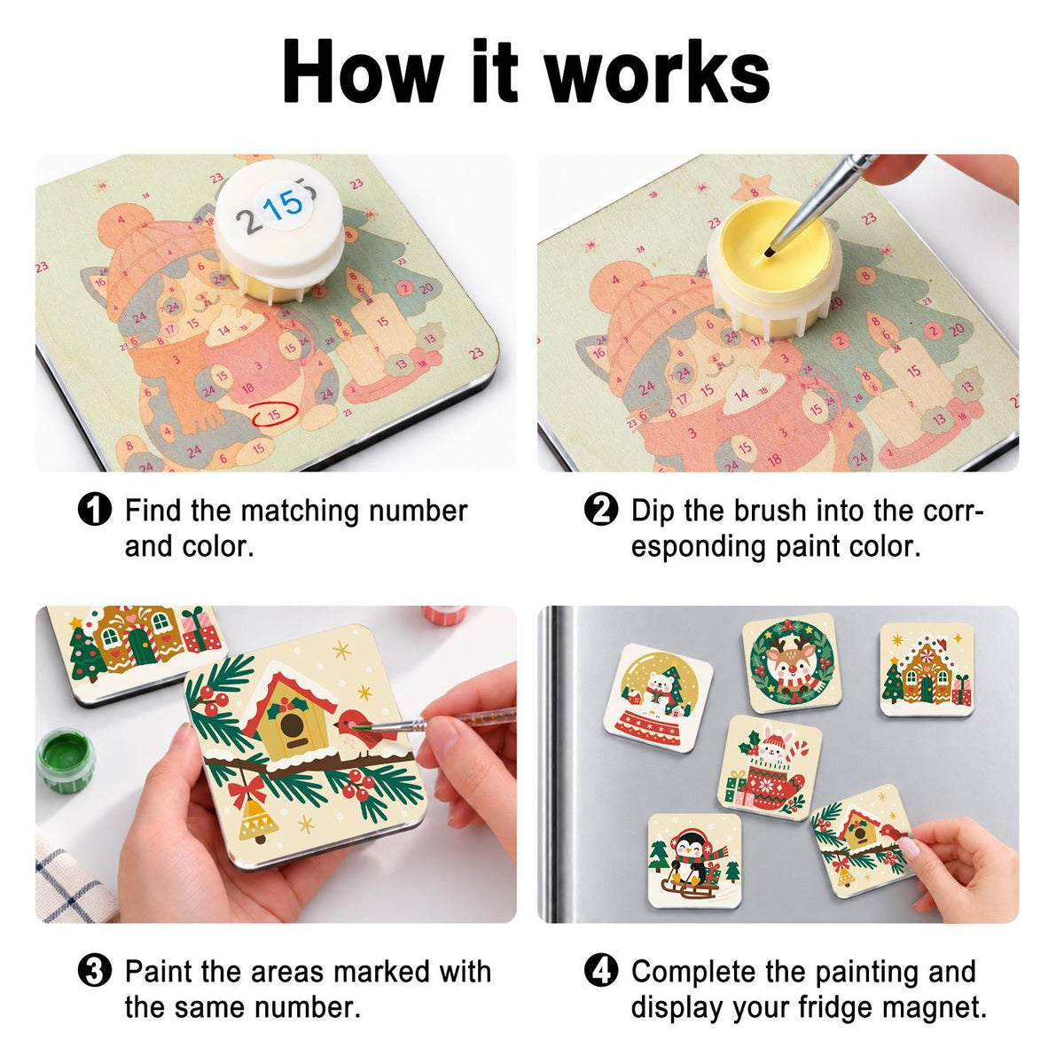 Snow Globe and Stocking Cheer fridge magnets – image 4