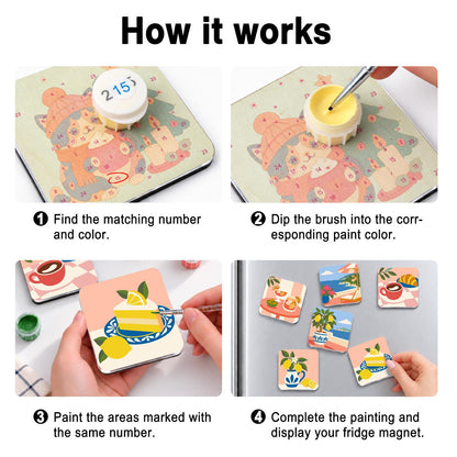 Lemon Tree Seaside Breakfast fridge magnets – image 4