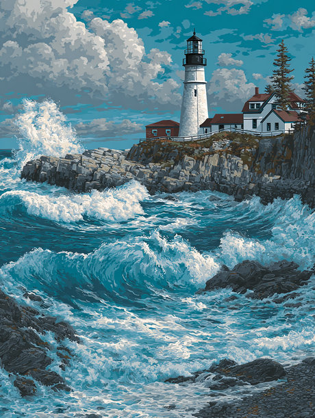 Beacon on the Rocks (Diamond Painting) Diamond Painting kit