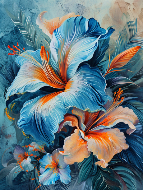Blue Blossoms II (Paint by Numbers)