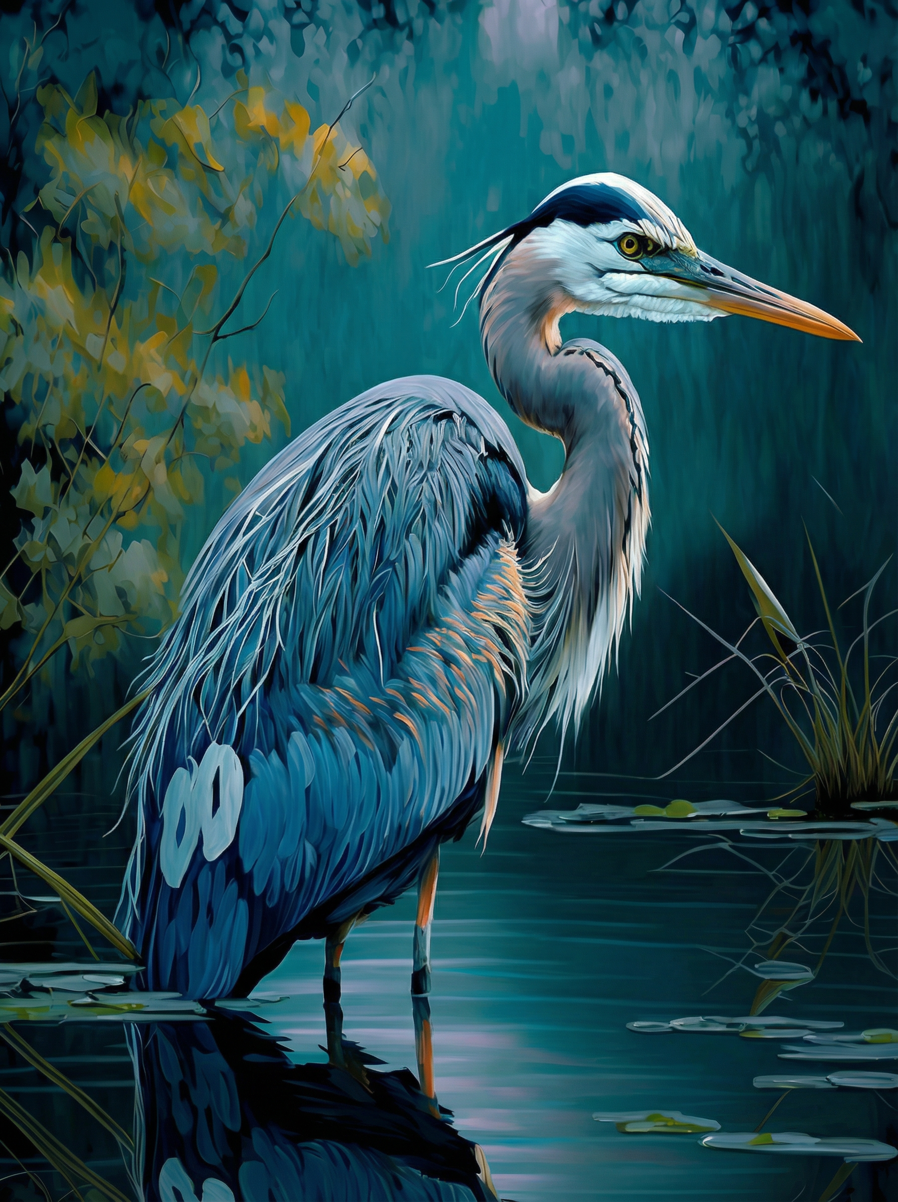 Blue Heron I — paint by numbers kit