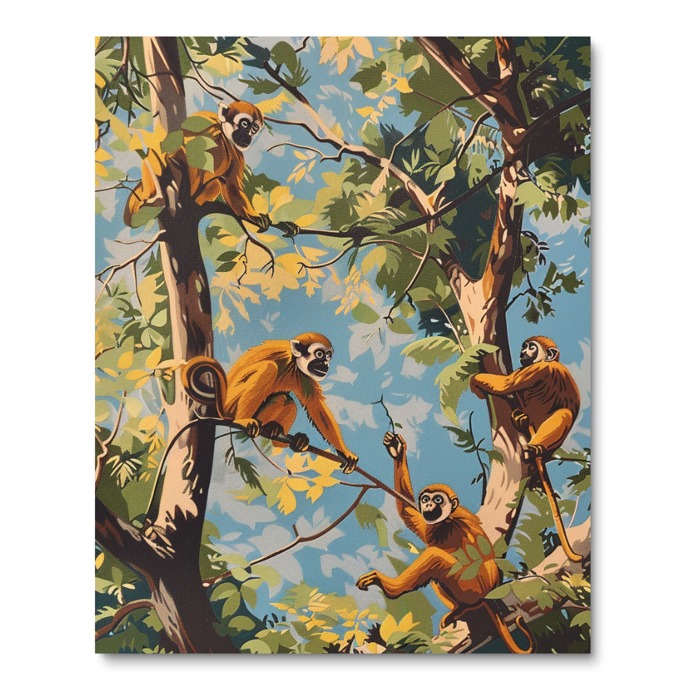 Cheerful Chimps (Diamond Painting) Diamond Painting kit