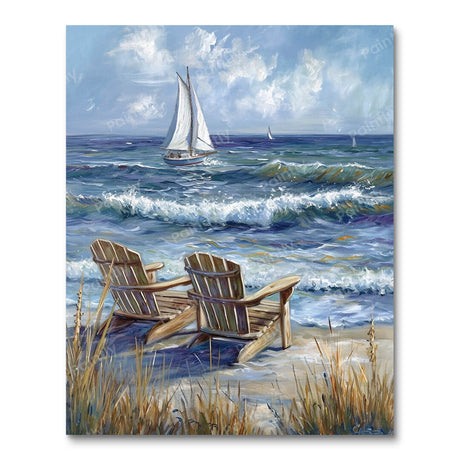Coastal Charm Chairs by the Lake Paint by Numbers kit