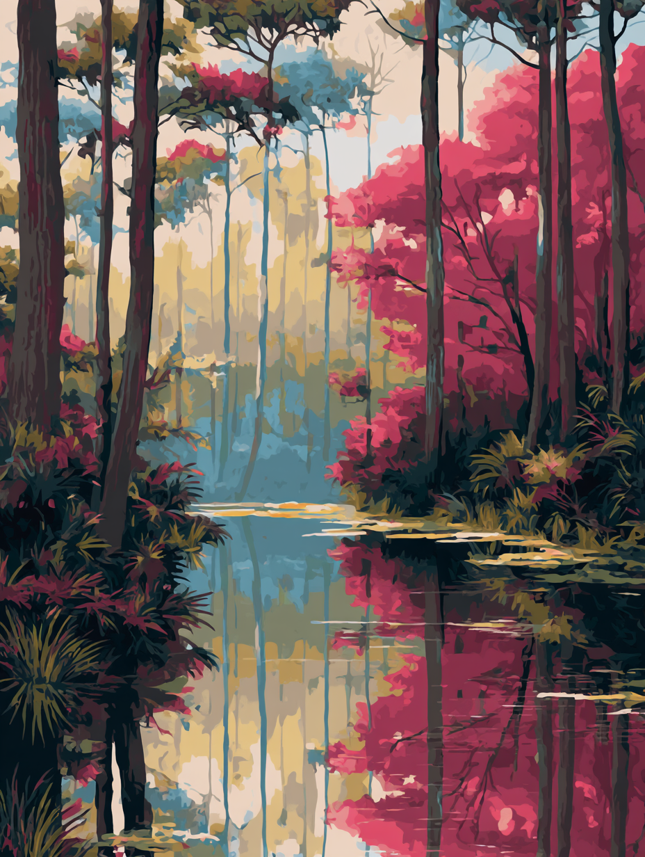 Colorful Forest River Reflections (Diamond Painting) Diamond Painting kit