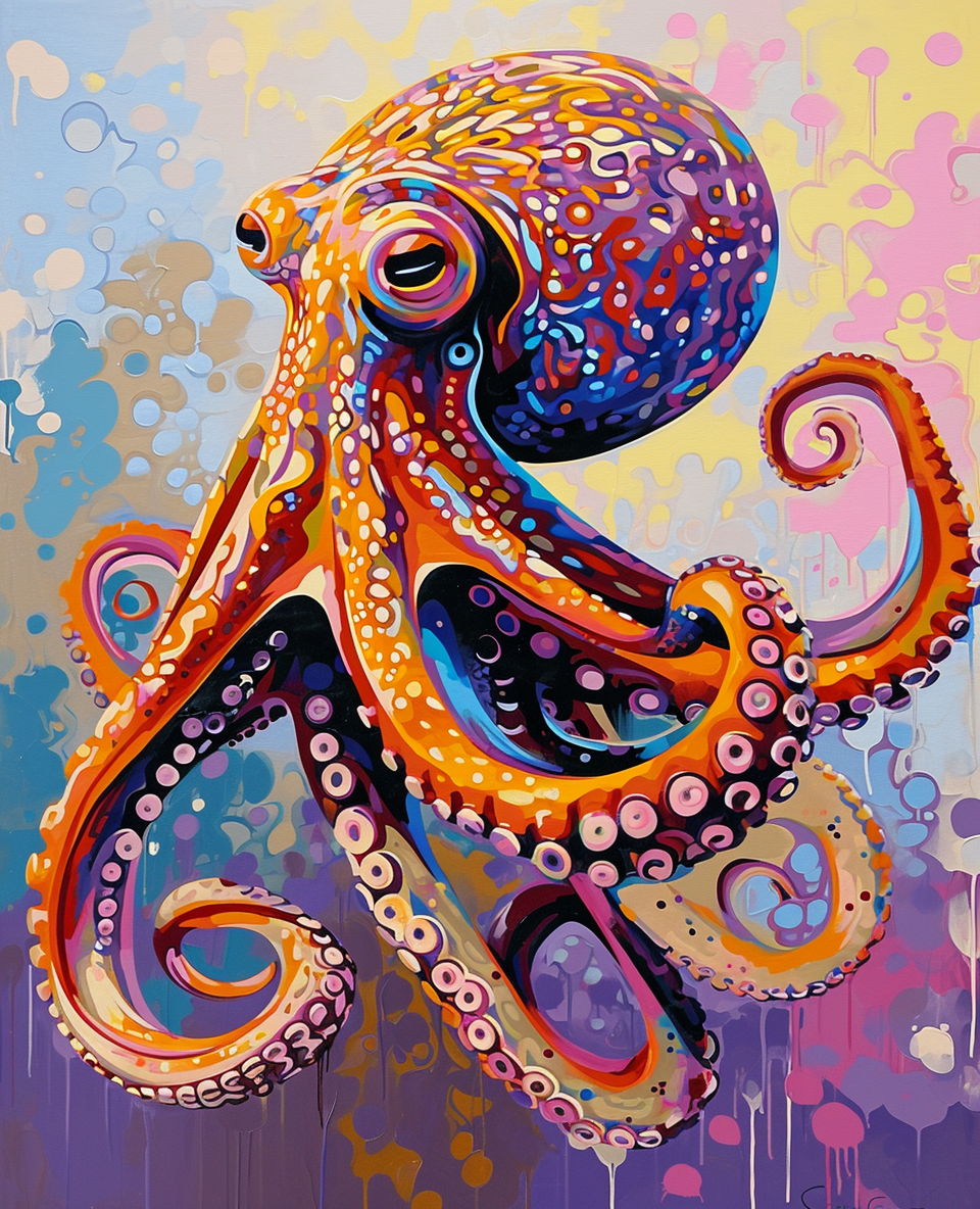 Colorful Octopus II (Paint by Numbers)