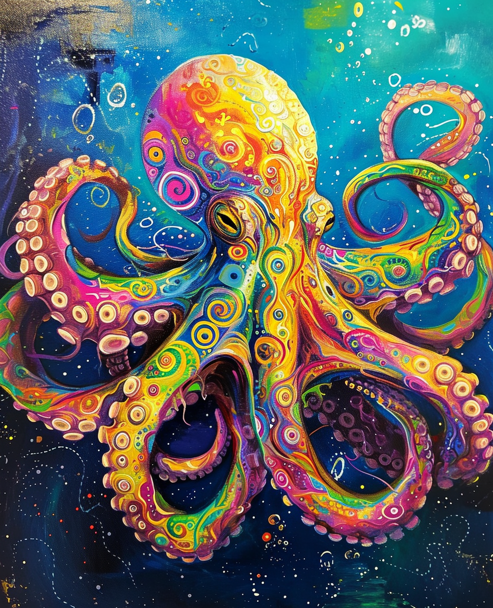 Colorful Octopus III (Paint by Numbers)