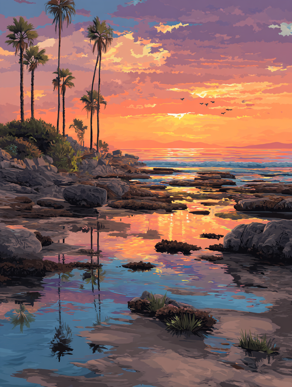 Colorful Sunset Beach Scene (Diamond Painting) Diamond Painting kit