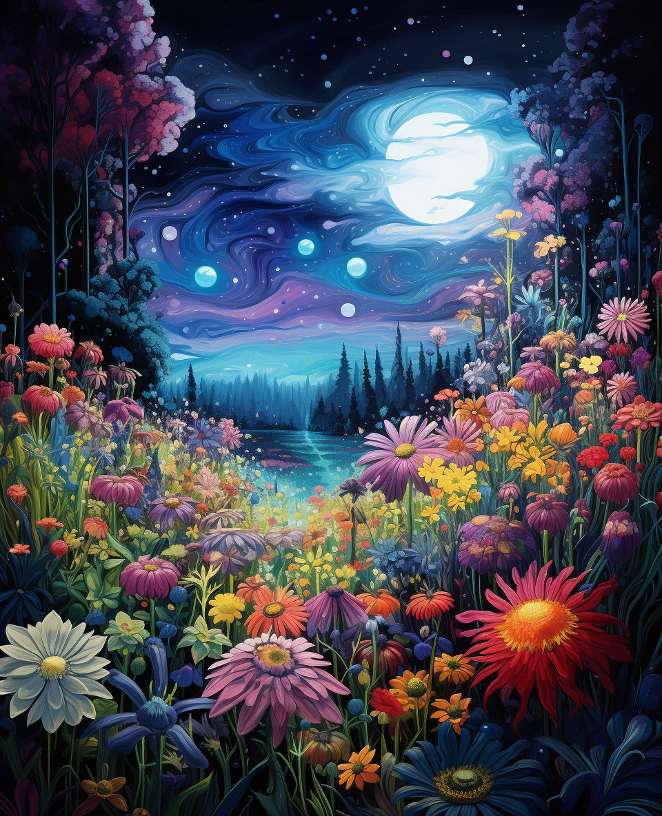 Cosmic Flower Garden (Paint by Numbers)