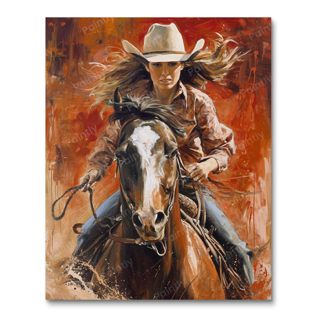 Cowgirl and Horse (Diamond Painting) Diamond Painting kit