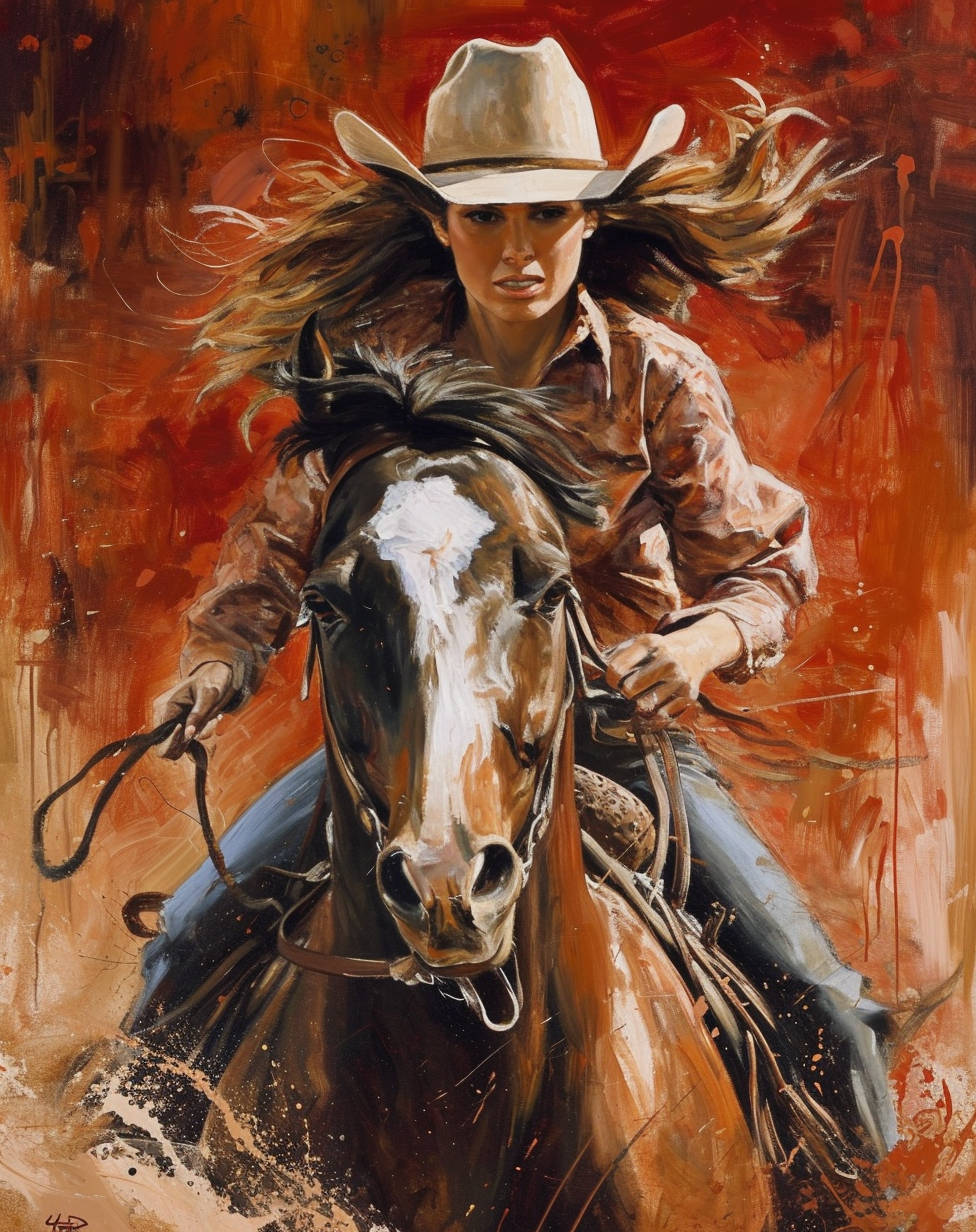 Cowgirl and Horse (Paint by Numbers)