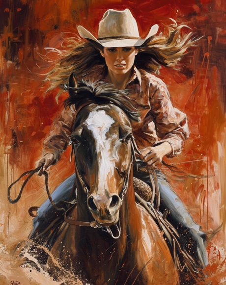 Cowgirl and Horse