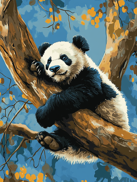 Cozy Tree Panda (Diamond Painting) Diamond Painting kit