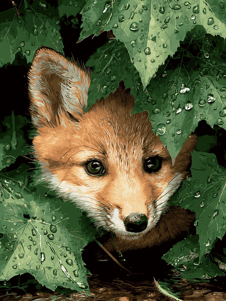 Cute Fox Peeking Out (Diamond Painting) Diamond Painting kit