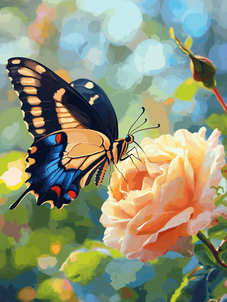 Delicate Rose Visitor (Diamond Painting) Diamond Painting kit