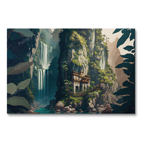 Monastery by the Falls (Diamond Painting) Diamond Painting kit