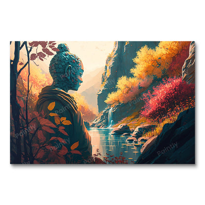 Buddhist Statue by the Serene River