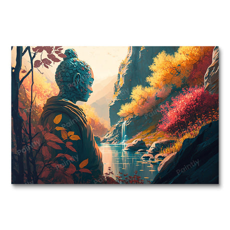 Buddhist Statue by the Serene River (Diamond Painting) Diamond Painting kit