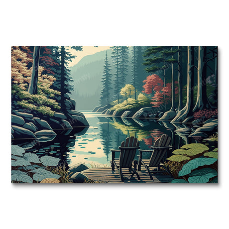 Chairs by the Lake XIII (Diamond Painting) Diamond Painting kit