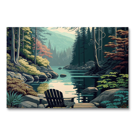 Chairs by the Lake XVI (Diamond Painting) Diamond Painting kit