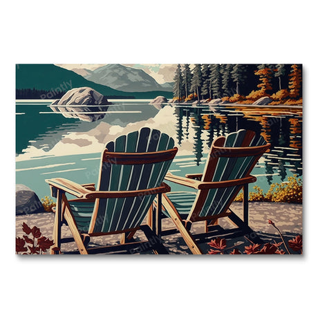 Chairs by the Lake XVIII (Diamond Painting) Diamond Painting kit