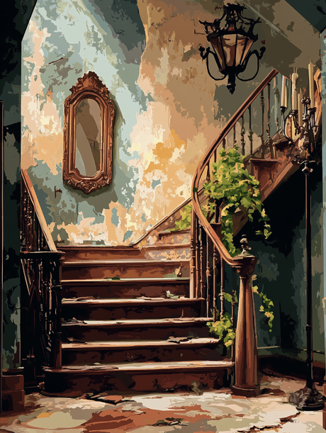 Dusty Grand Staircase (Diamond Painting) Diamond Painting kit