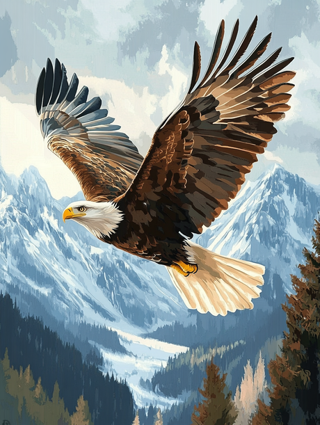 Eagle Over Peaks (Diamond Painting) Diamond Painting kit